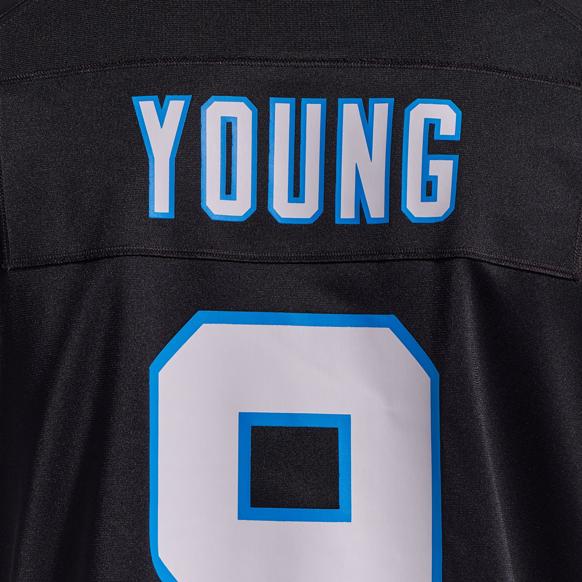 Maillot de match l'équipe Nike Bryce Young des Panthers la Caroline noirs pour hommes