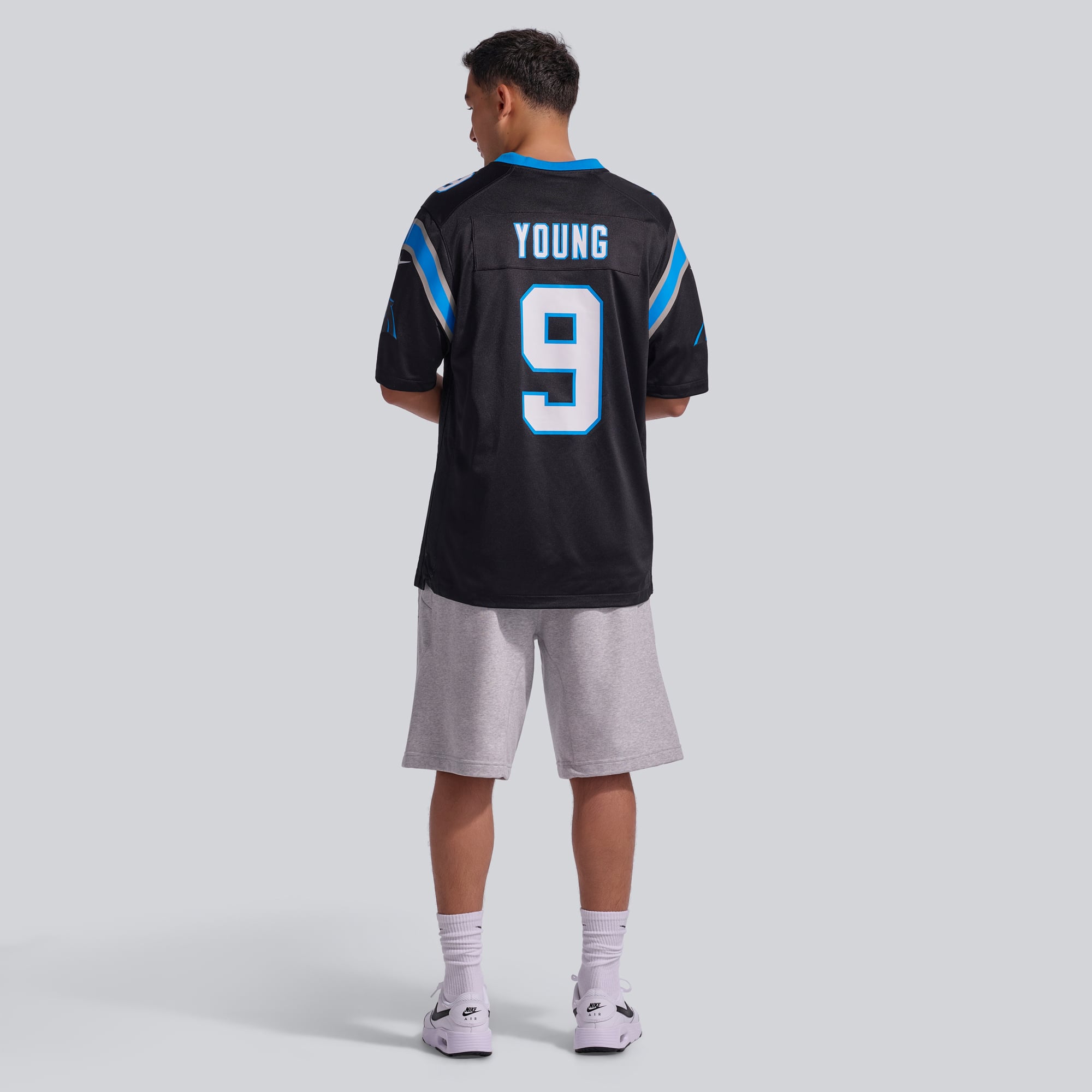 Maillot de match l'équipe Nike Bryce Young des Panthers la Caroline noirs pour hommes