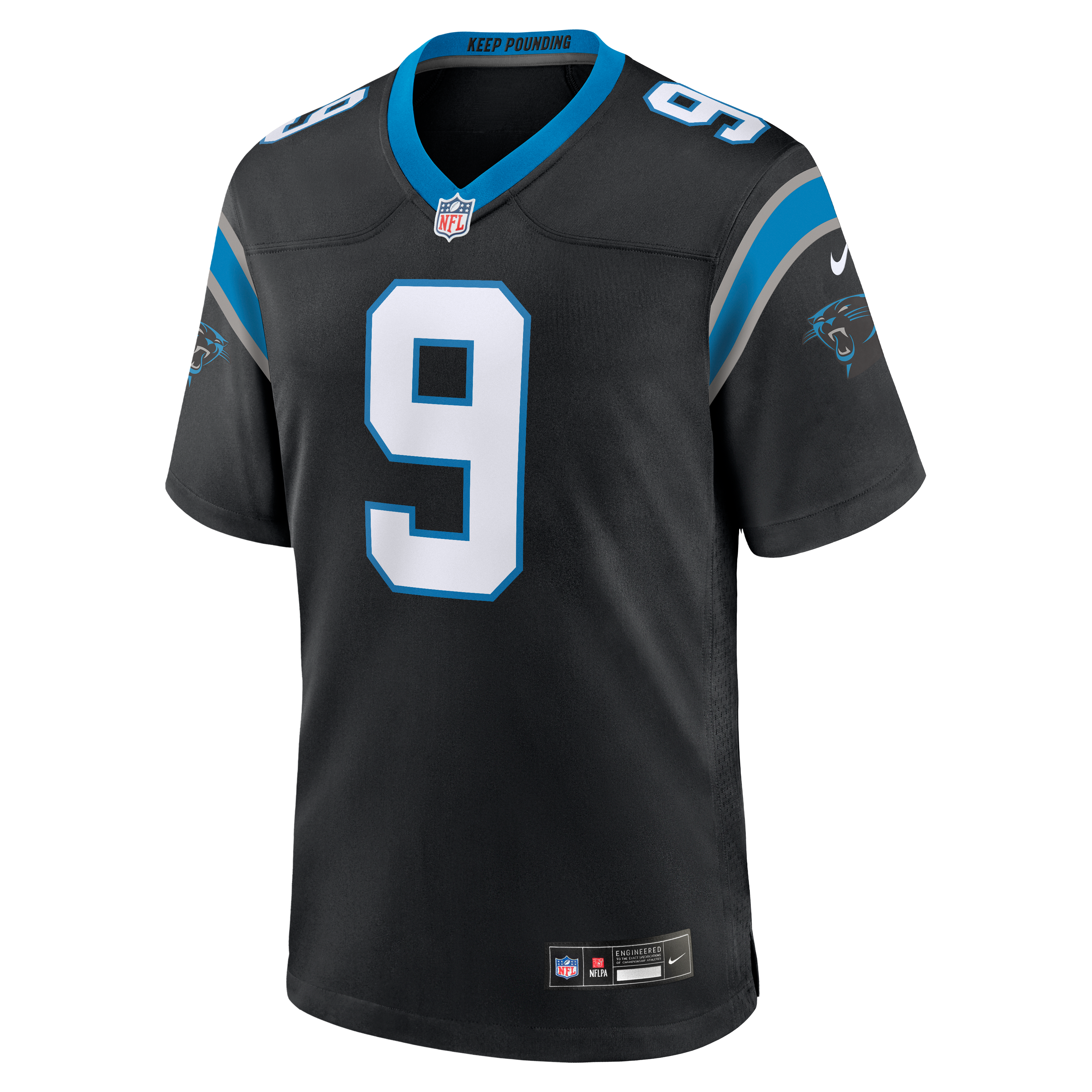Maillot de match l'équipe Nike Bryce Young des Panthers la Caroline noirs pour hommes