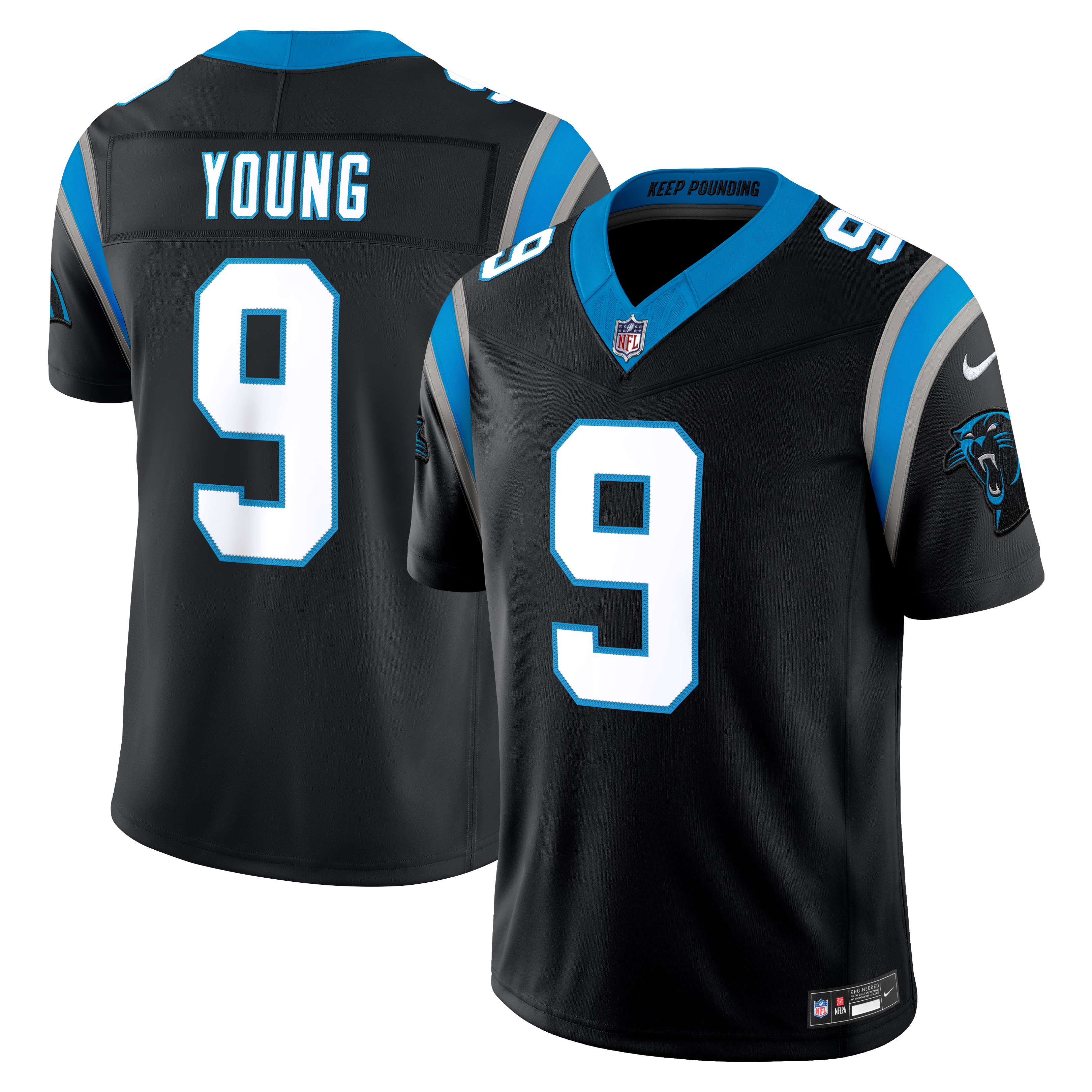 Men's Nike Bryce Young Black Carolina Panthers Team Vapor F.U.S.E. Stitched Limited Jersey