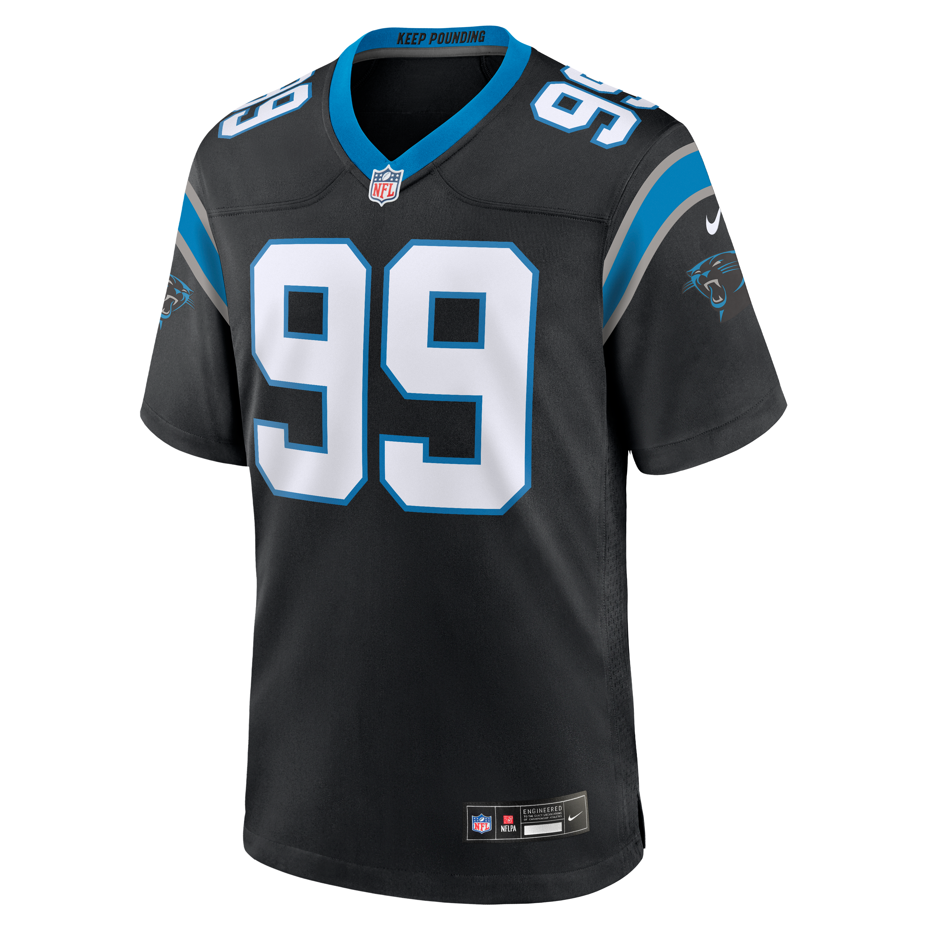 Maillot de match Nike Cam Jackson noir des Panthers la Caroline pour homme