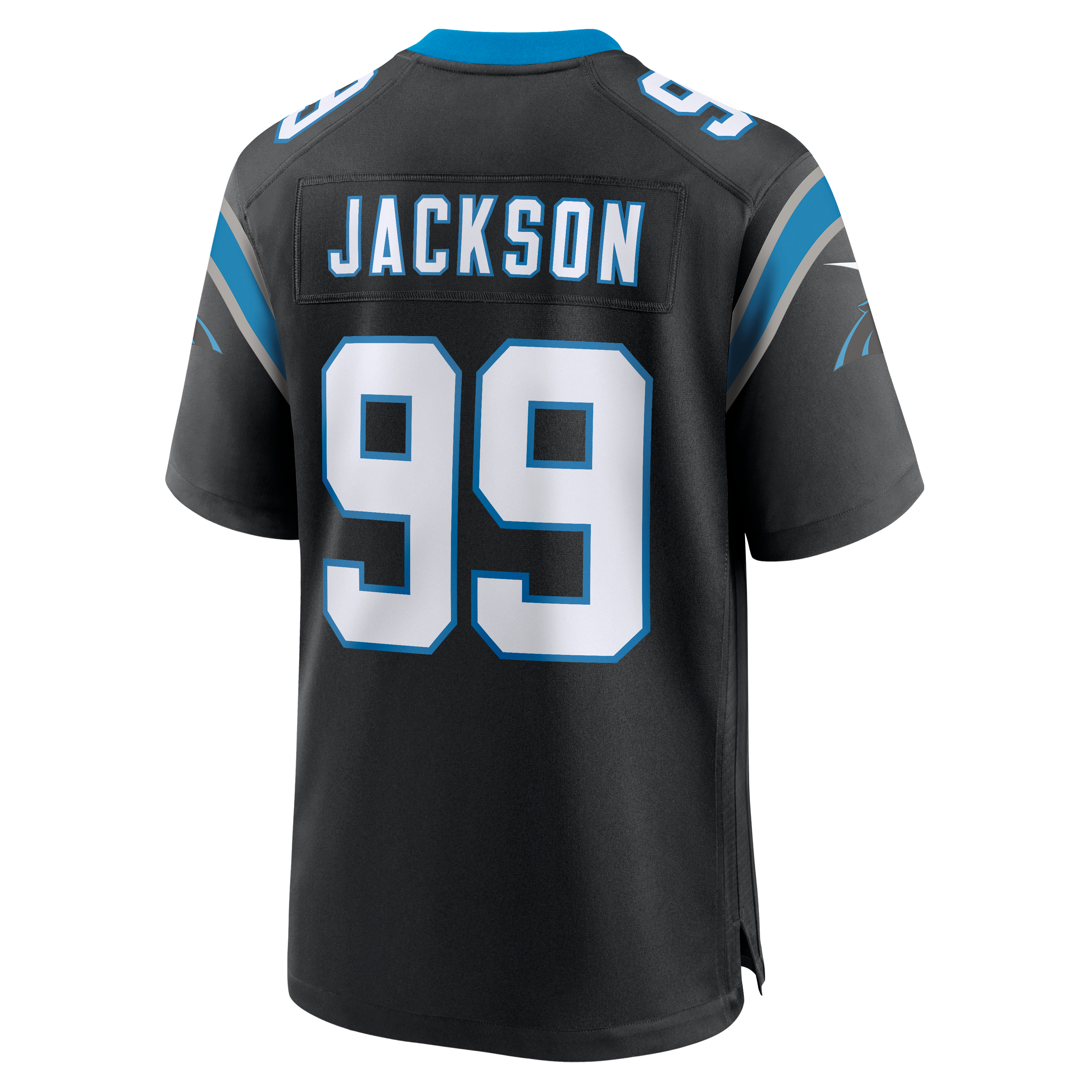 Maillot de match Nike Cam Jackson noir des Panthers la Caroline pour homme