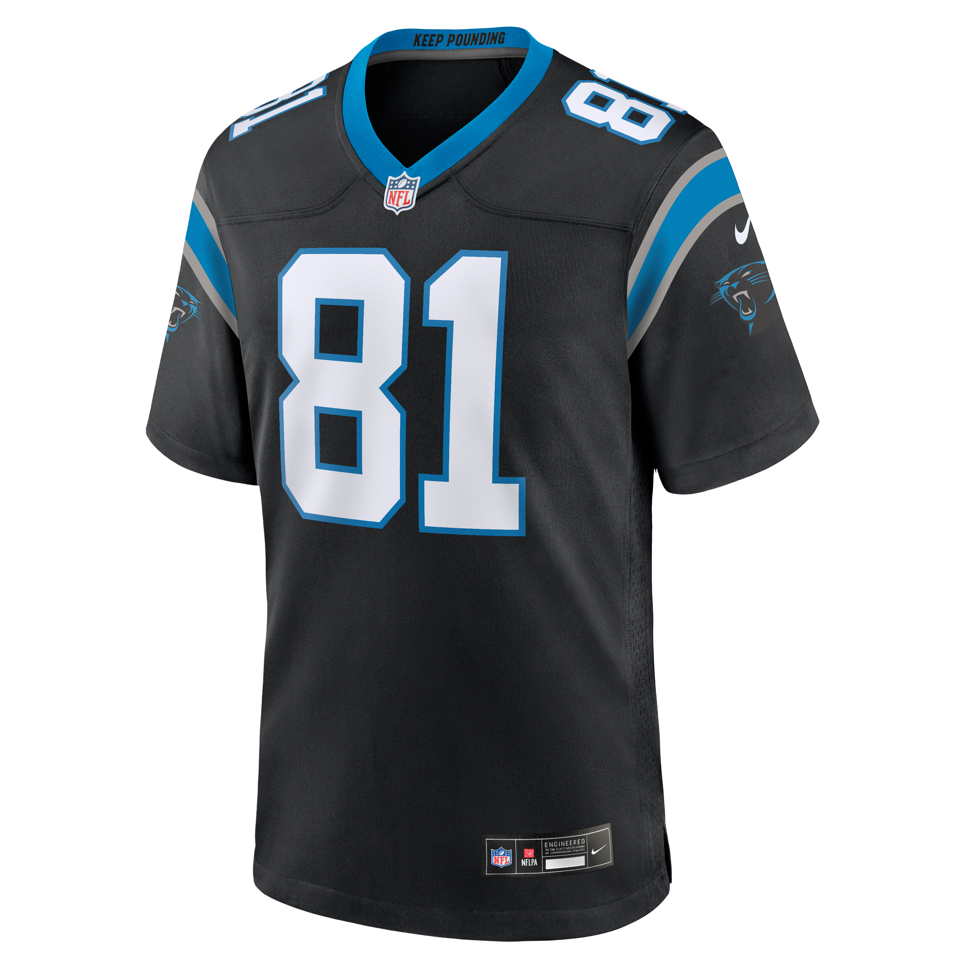 Maillot de match Nike Feleipe Franks noir des Panthers la Caroline pour homme