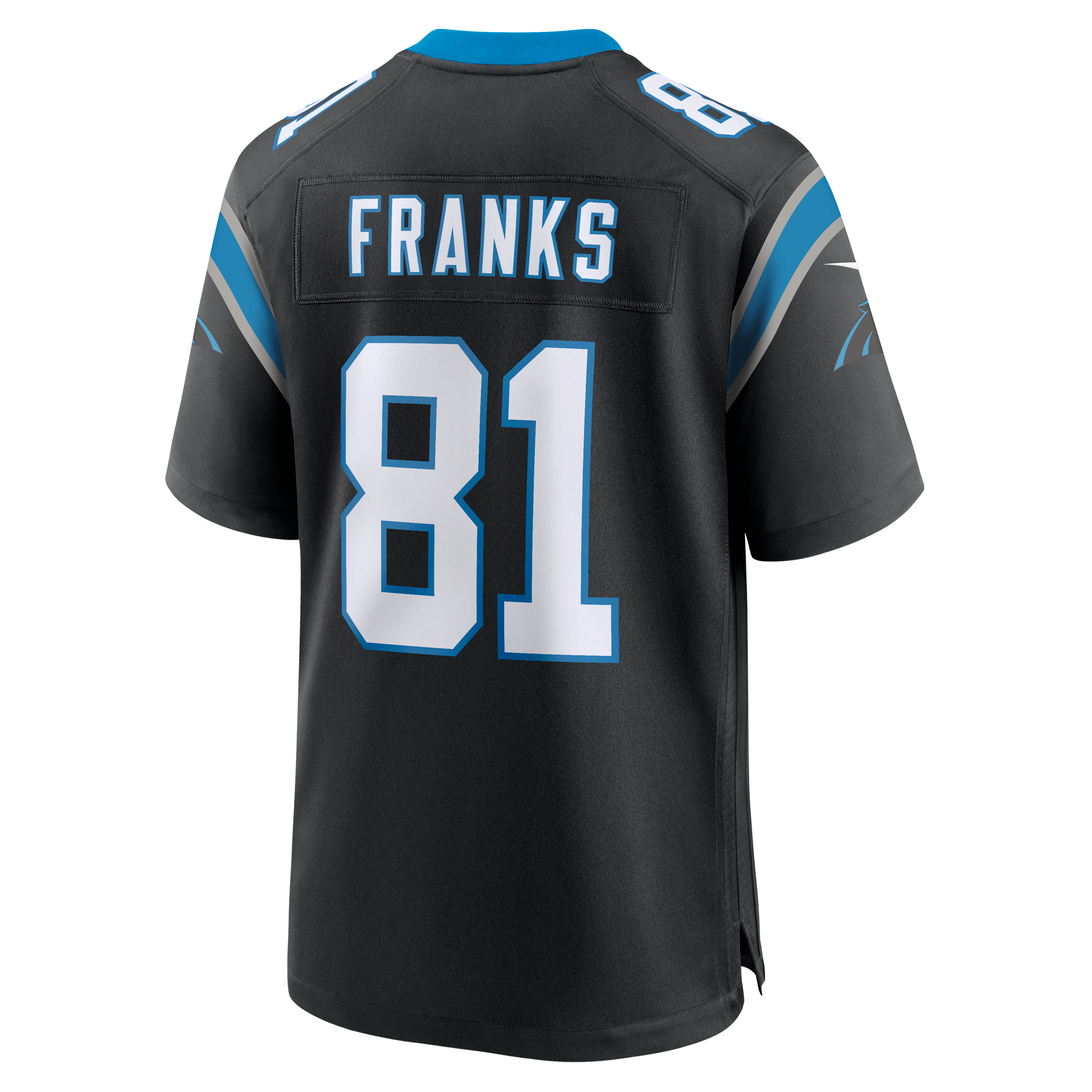 Maillot de match Nike Feleipe Franks noir des Panthers la Caroline pour homme