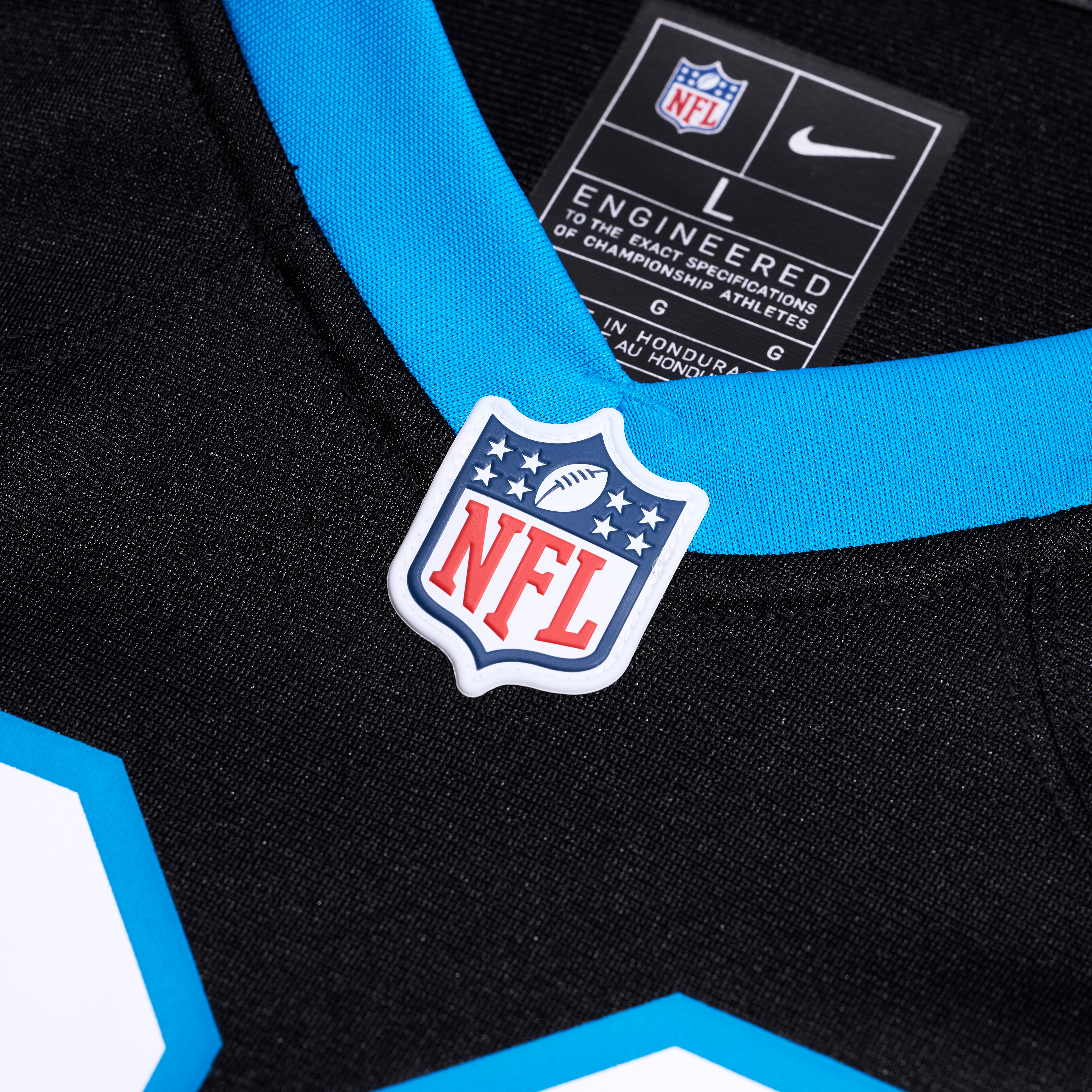 Maillot de match Nike Feleipe Franks noir des Panthers la Caroline pour homme