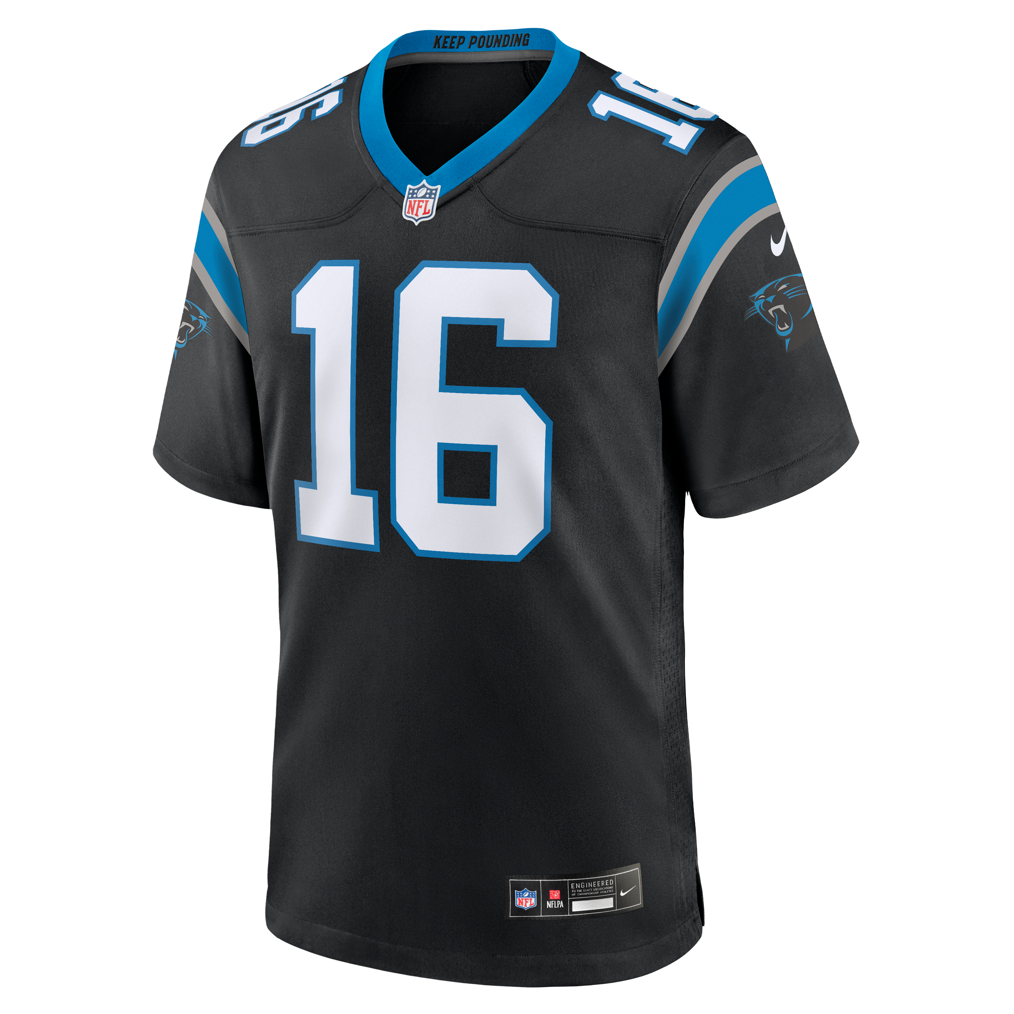 Maillot de match Nike Haynes King noir pour homme, Carolina Panthers