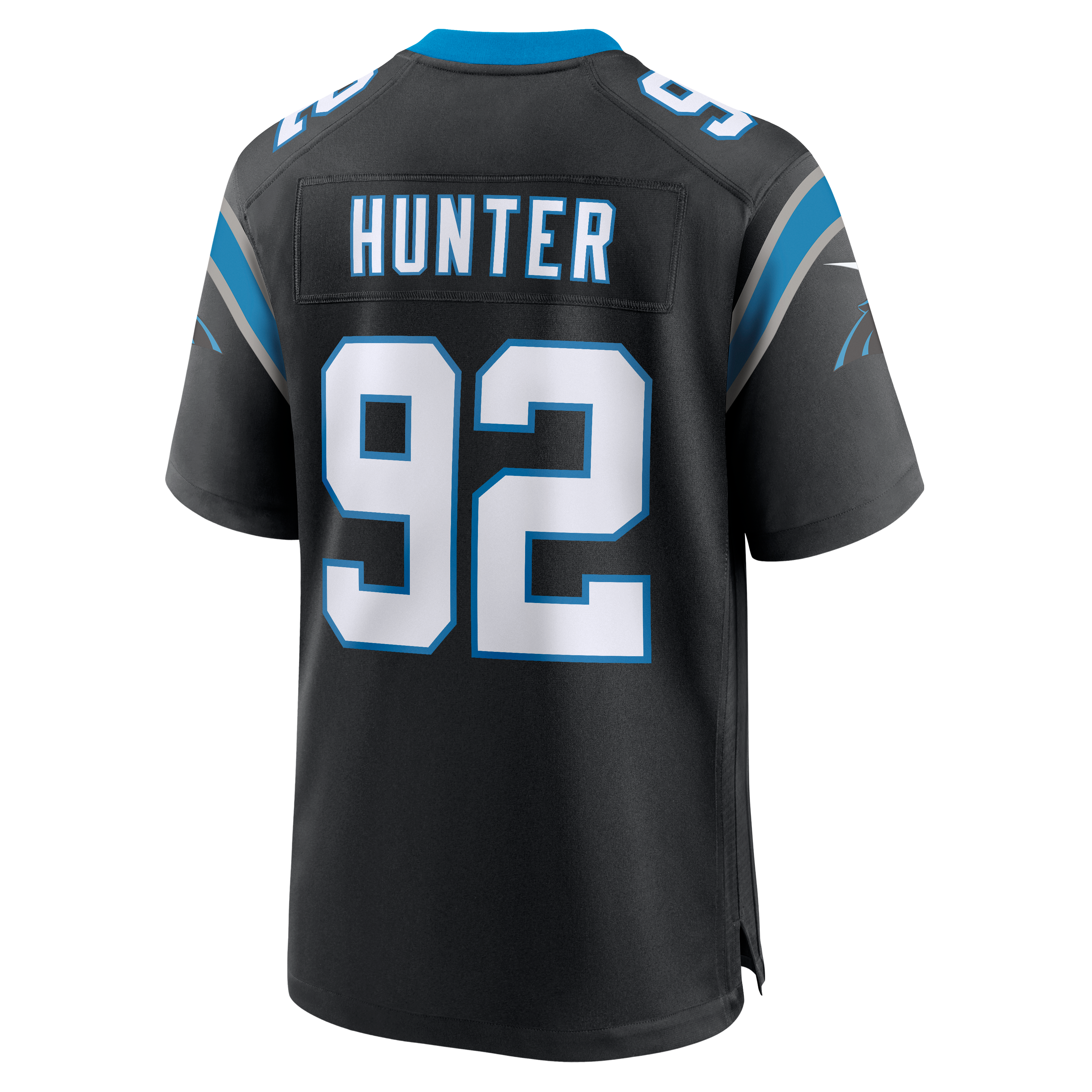 Maillot de match Nike Lee Hunter noir des Panthers la Caroline pour homme