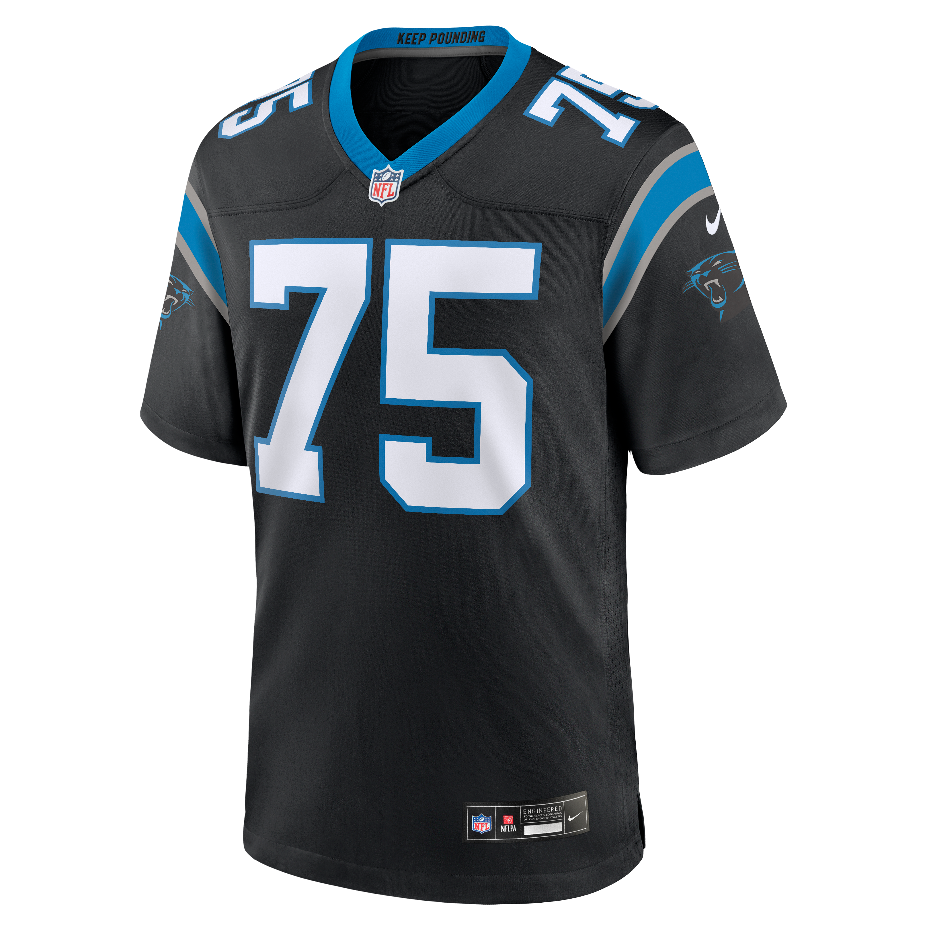 Maillot de match Nike Sam Hecht noir des Panthers la Caroline pour homme
