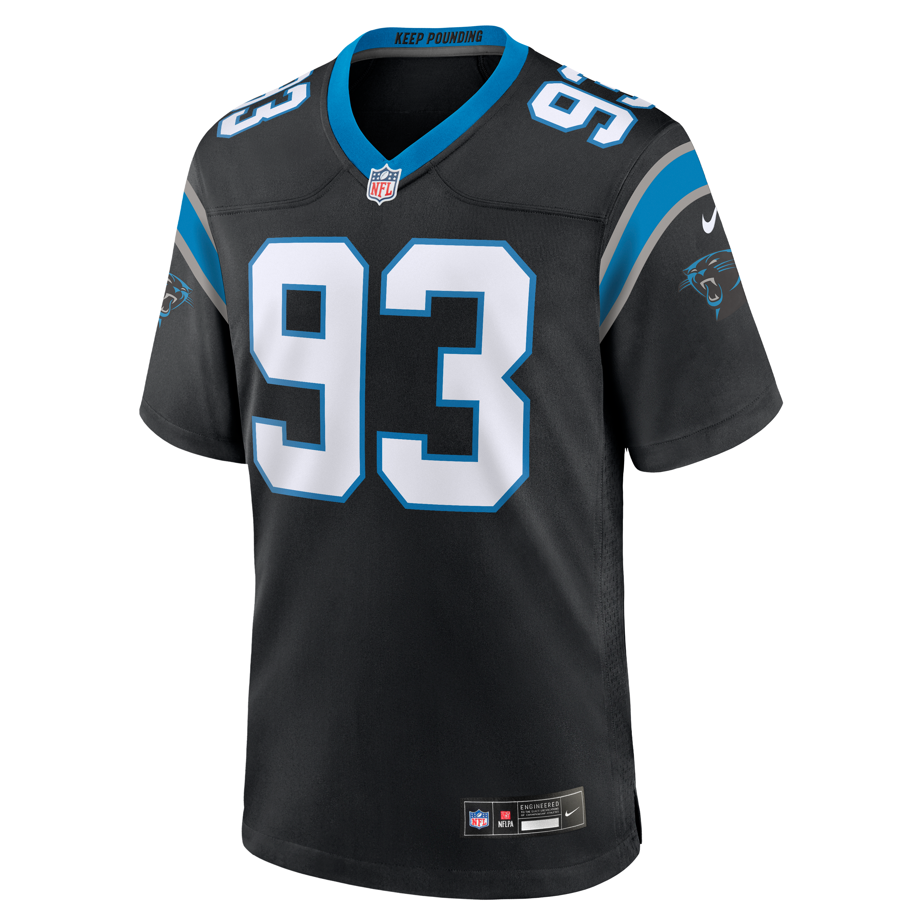 Maillot de match Nike TeRah Edwards noir des Panthers la Caroline pour homme