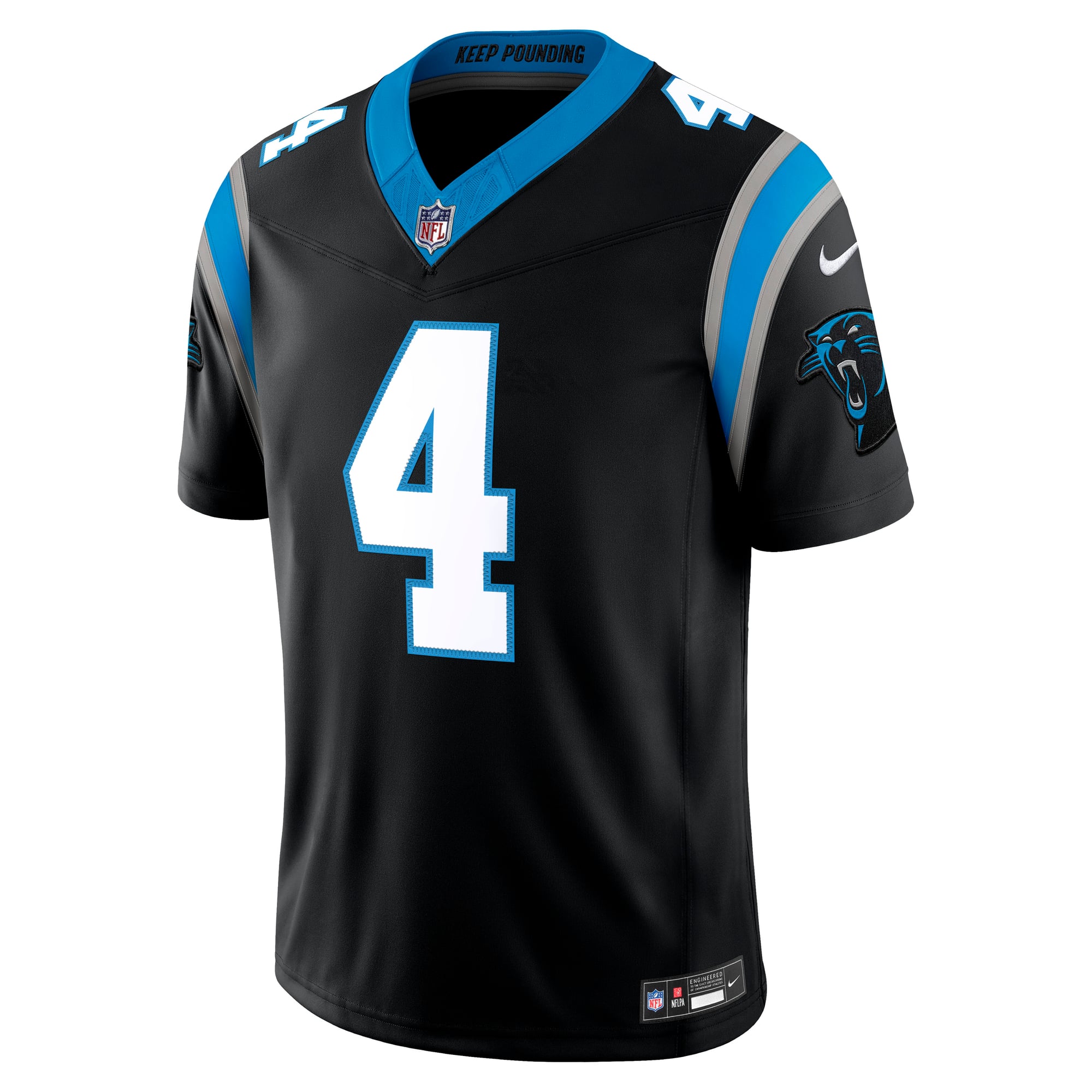 Men's Nike Tetairoa McMillan Black Carolina Panthers Team Vapor F.U.S.E. Stitched Limited Jersey