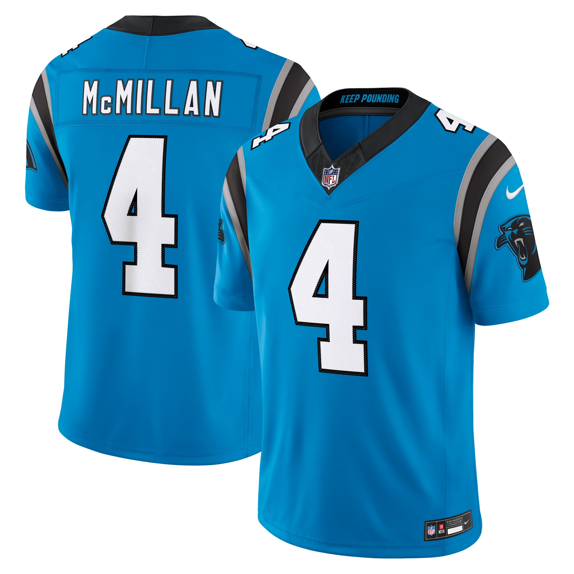 Men's Nike Tetairoa McMillan Blue Carolina Panthers Alternate Vapor F.U.S.E. Stitched Limited Jersey