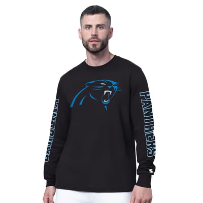 Carolina Panthers Starter Clutch Hit II Long-Sleeve T-Shirt - Black
