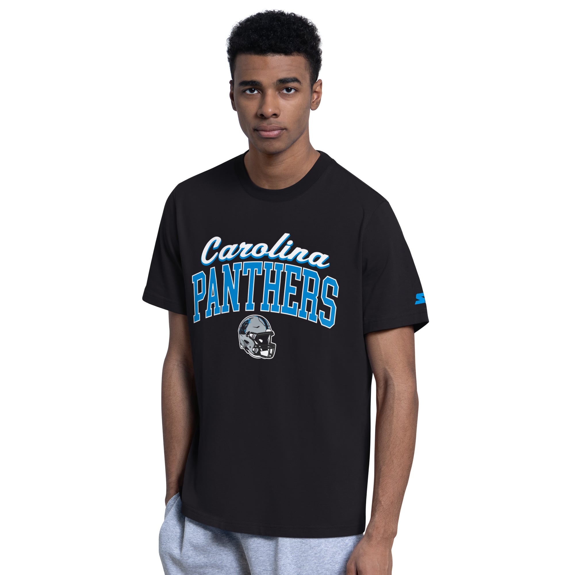 Ensemble t-shirt et sweat à capuche Starter noir pour homme avec logo des Panthers de la Caroline