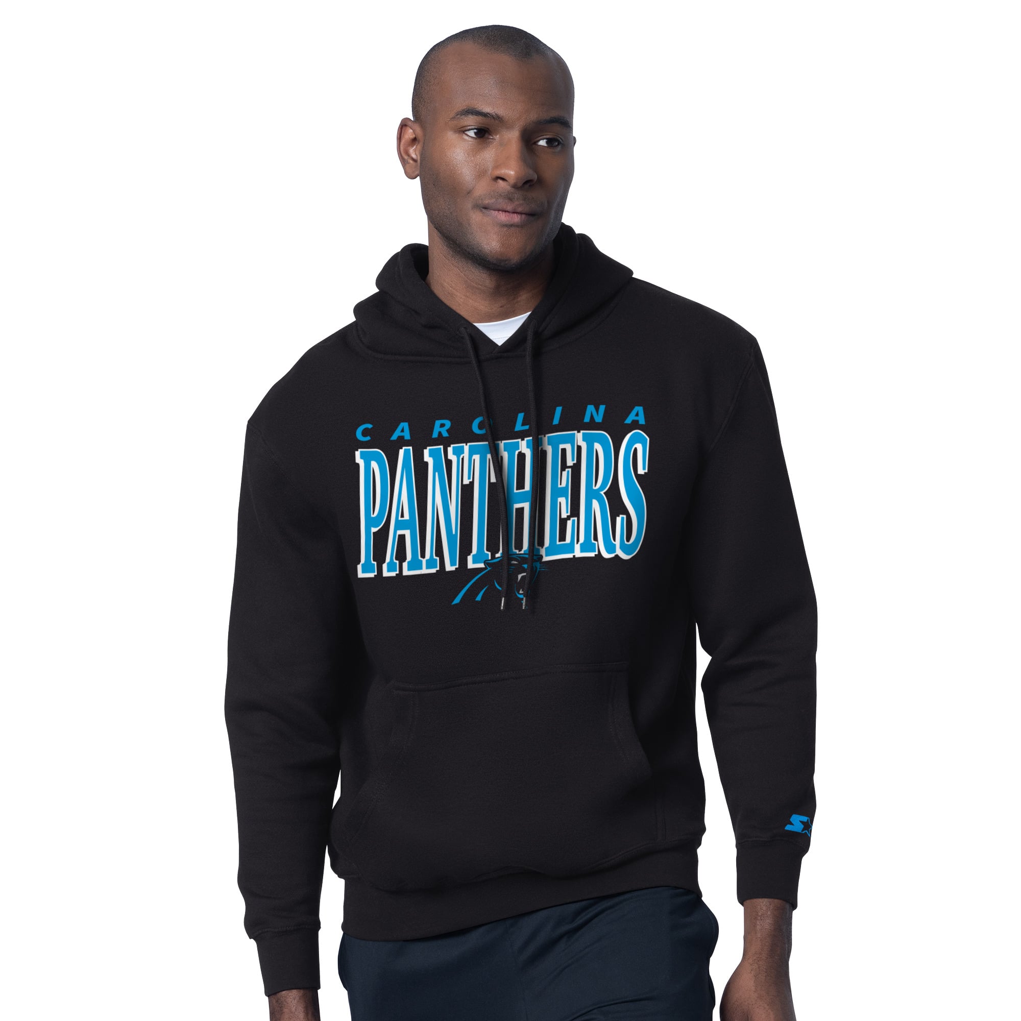 Ensemble t-shirt et sweat à capuche Starter noir pour homme avec logo des Panthers de la Caroline