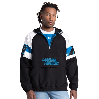 Carolina Panthers Starter Street Cut Half-Zip Jacket - Black