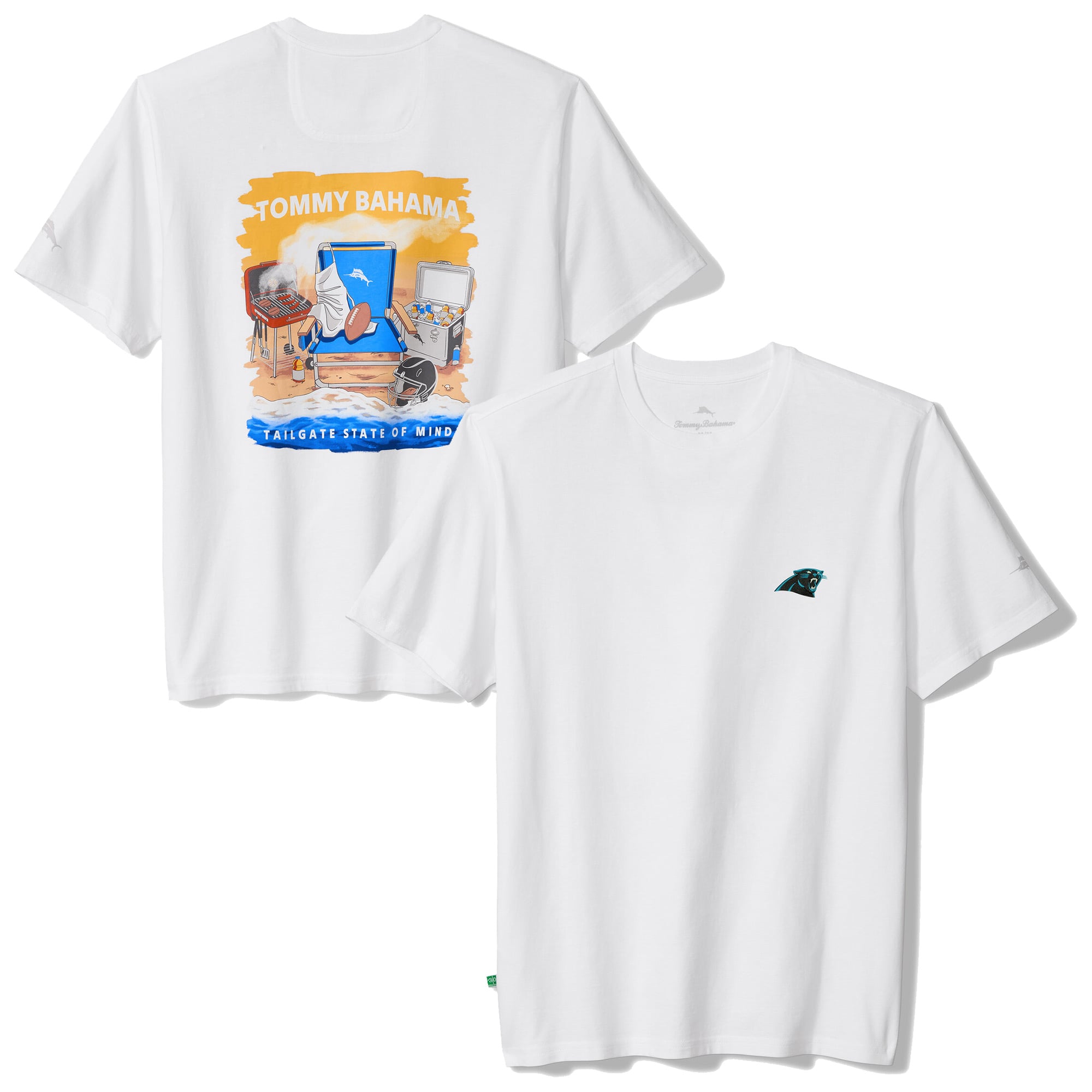 Men's Tommy Bahama White Carolina Panthers Tailgate State of Mind T-Shirt