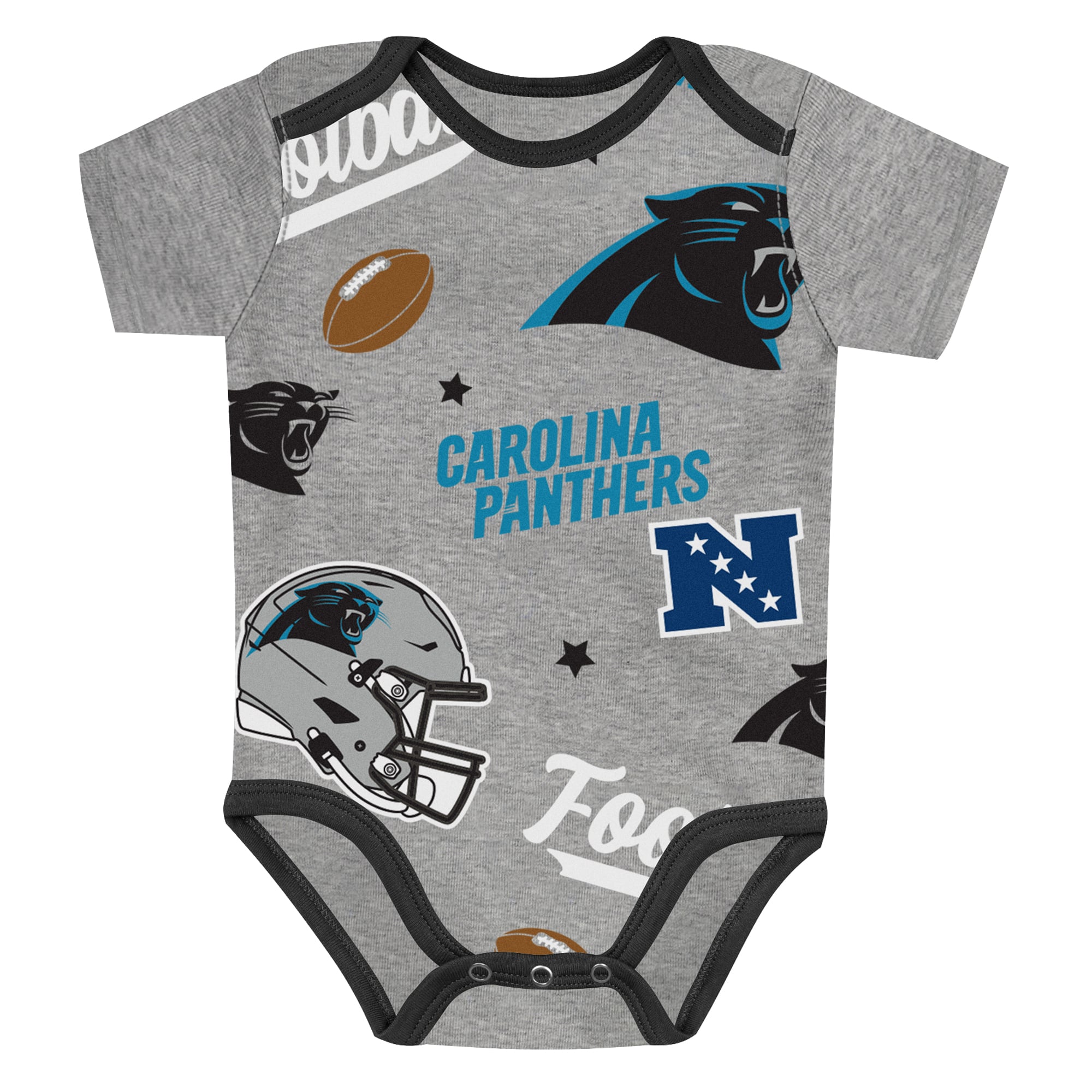 Ensemble de body trois pièces pour nouveau-né Outerstuff Carolina Panthers, premier choix au tour