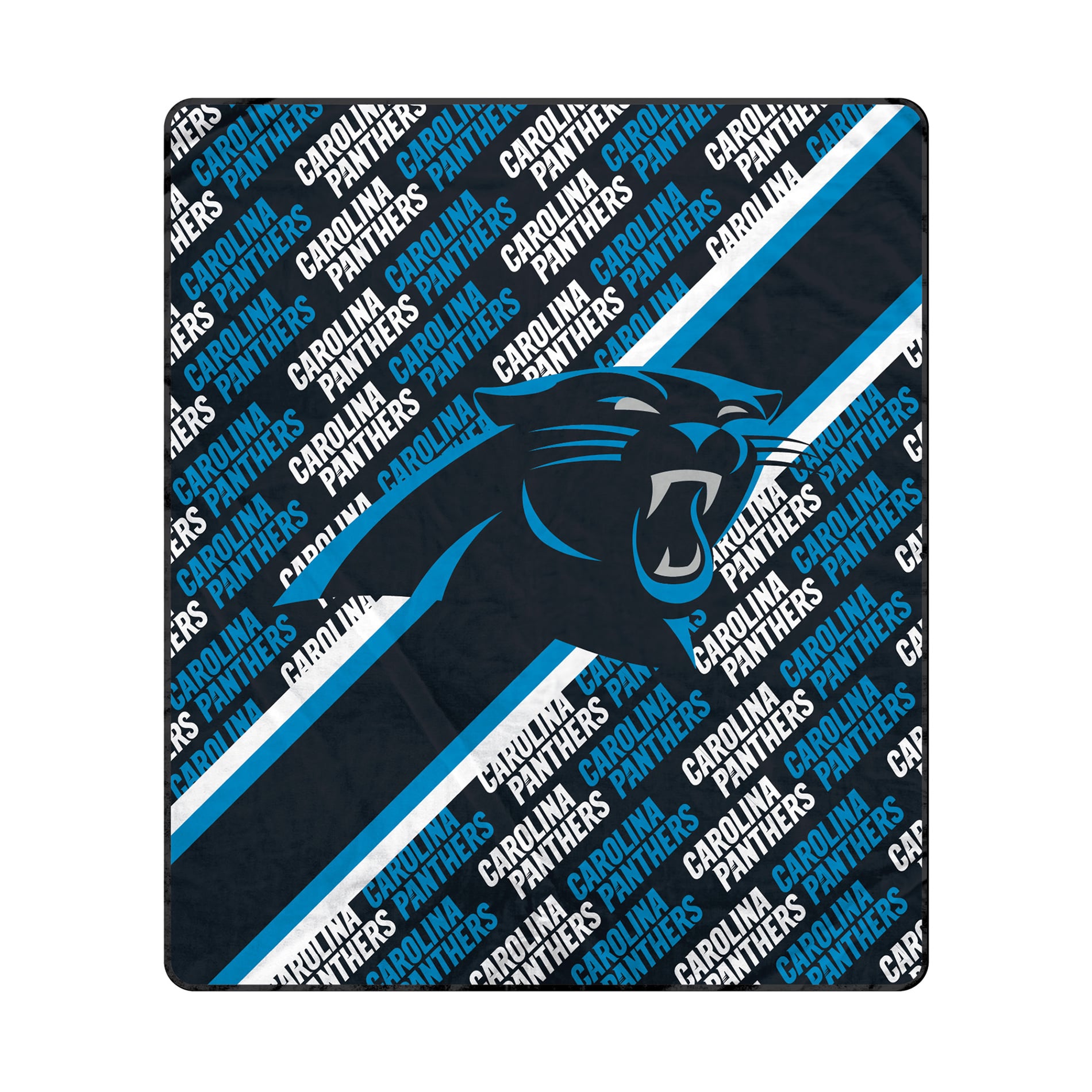 Pegasus Carolina Panthers 60" x 70" Diagonal Lined Wordmark Ultra Soft Blanket