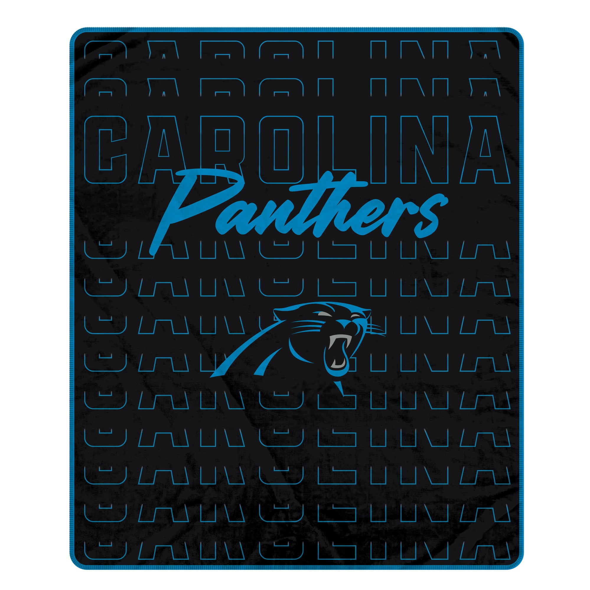 Couverture ultra douce Pegasus Carolina Panthers Echo Script Fade 50" x 60"