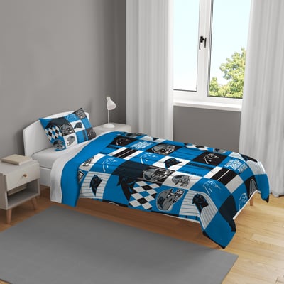 Carolina Panthers Pegasus Patchwork Plaid Two-Piece Twin/Twin XL Bed in a Bag Set