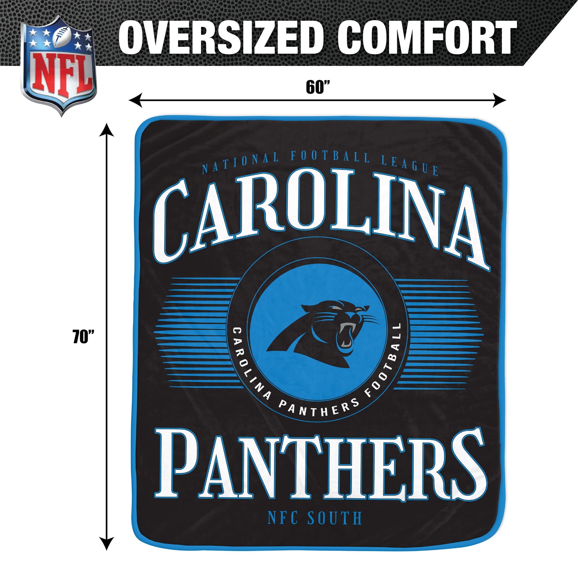Pegasus Carolina Panthers Spotlight Arch 60" x 70" Ultra Soft Throw Blanket