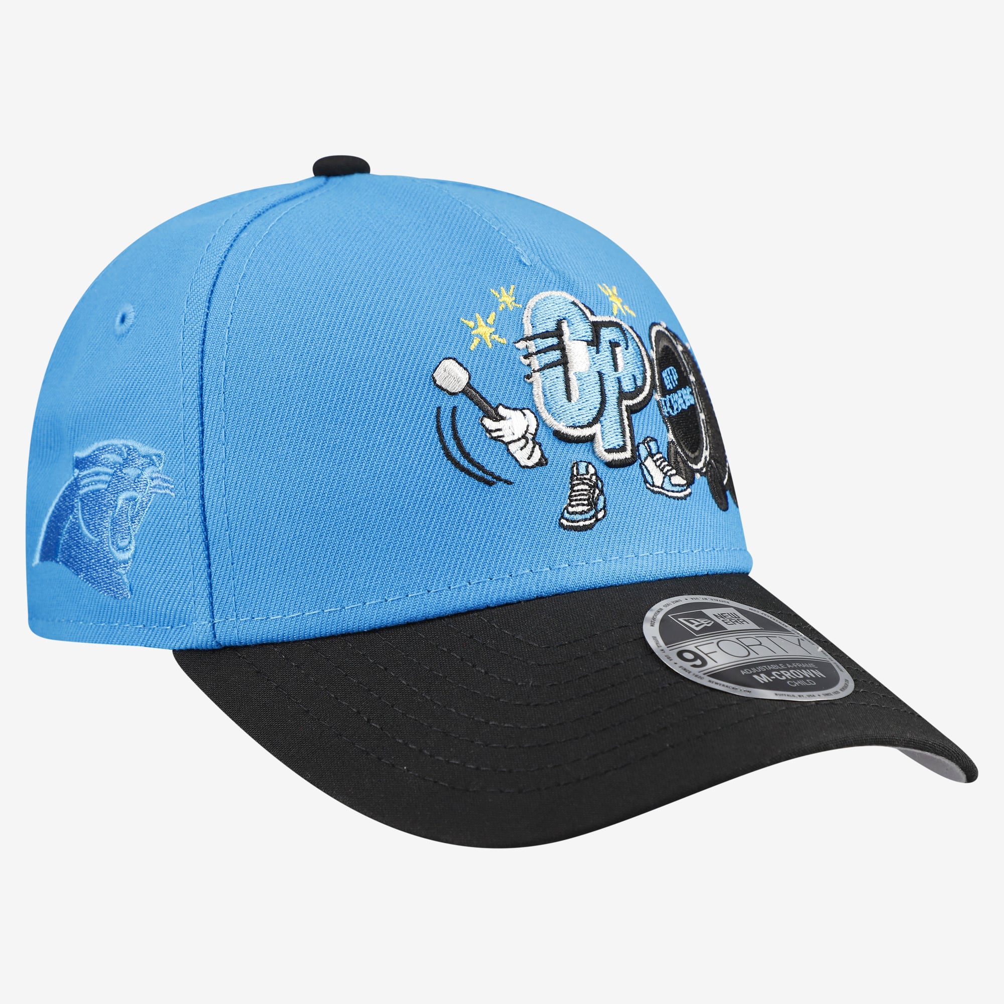 Casquette ajustable New Era bleue Carolina Panthers 9FORTY M-Crown à motif A-Frame pour enfants d'âge préscolaire