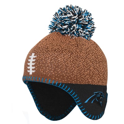 Carolina Panthers Outerstuff Preschool Football Head Knit Hat - Brown