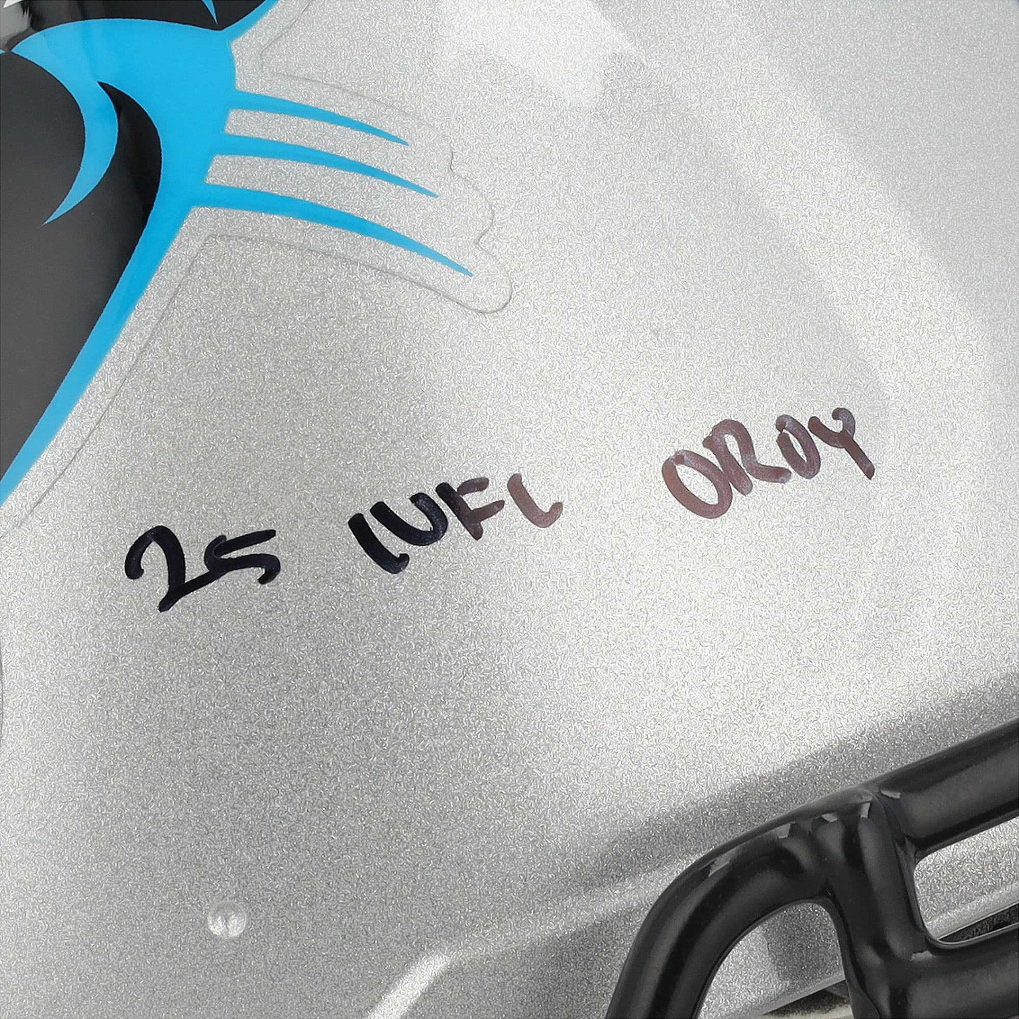 Casque Riddell Speed ​​Authentic autographié par Tetairoa McMillan des Panthers de la Caroline avec inscription « 25 NFL OROY »