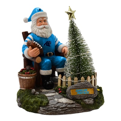 Carolina Panthers The Memory Company Santa Figurine with LED Tree