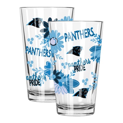 Carolina Panthers The Memory Company Two-Piece 16oz. Flowers Pint Glass Set