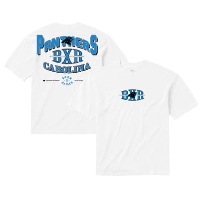 Carolina Panthers Born x Raised Unisex Block Letter T-Shirt - White