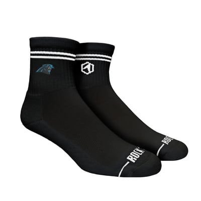  Carolina Panthers Rock Em Unisex Casual Stripe Quarter-Length Socks - Black