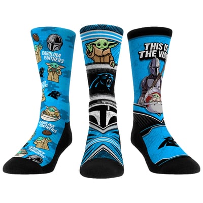 Carolina Panthers Rock Em Unisex 3-Pack Mandalorian Crew Socks
