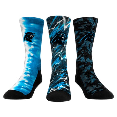 Carolina Panthers Rock Em Unisex Team Tones Three-Pack Crew Socks