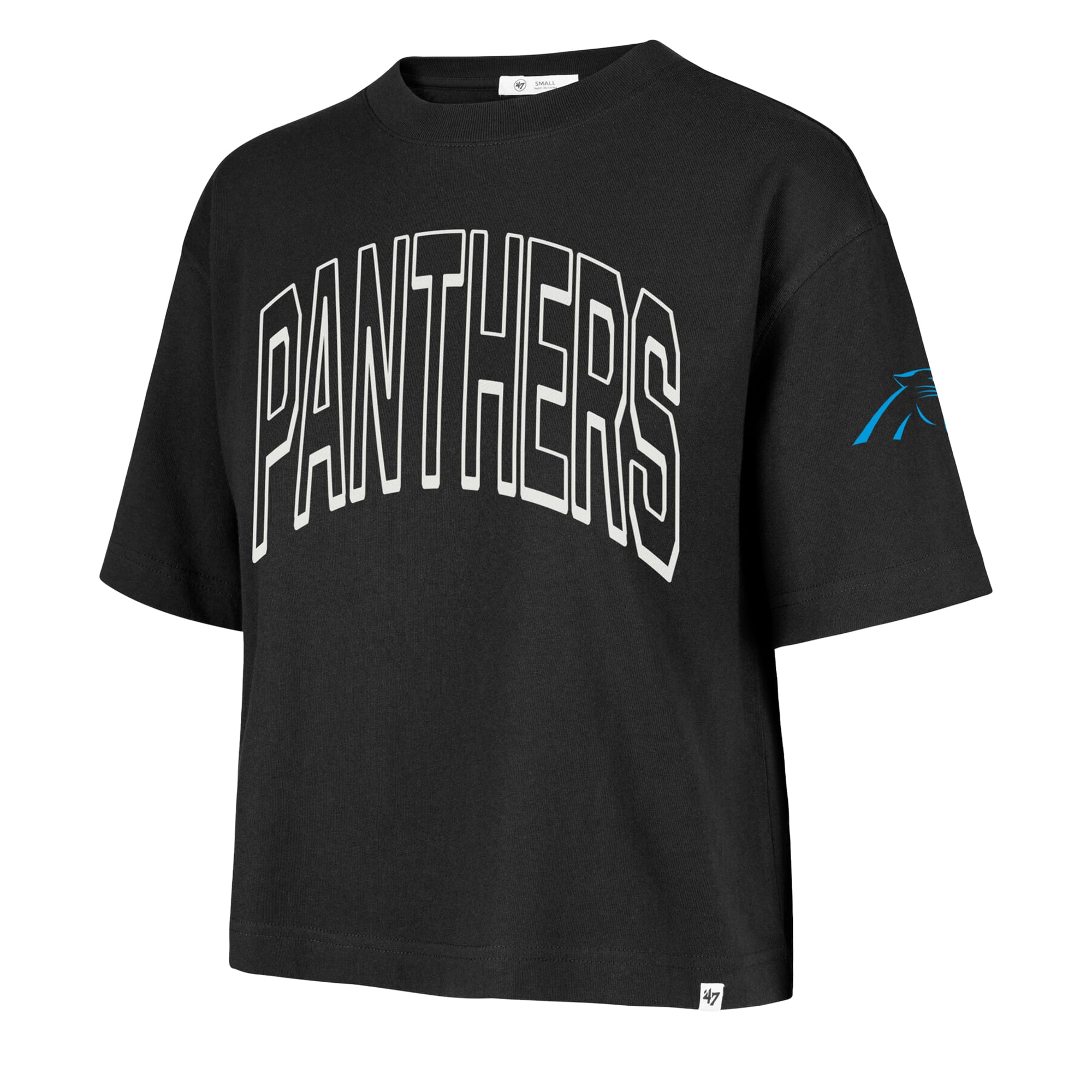 Women's '47 Black Carolina Panthers Call Out Reed City T-Shirt