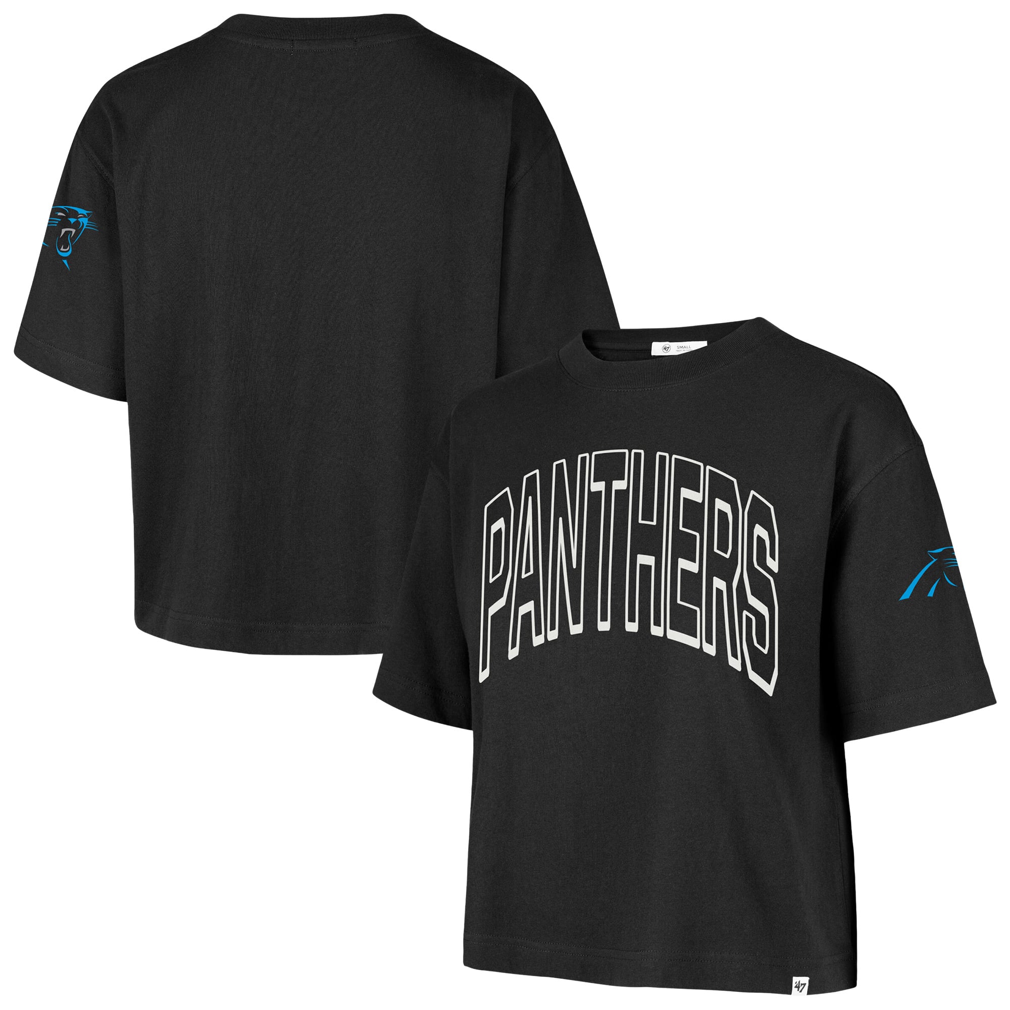 Women's '47 Black Carolina Panthers Call Out Reed City T-Shirt