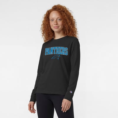Carolina Panthers Champion Women's Core Logo Long Sleeve T-Shirt - Black
