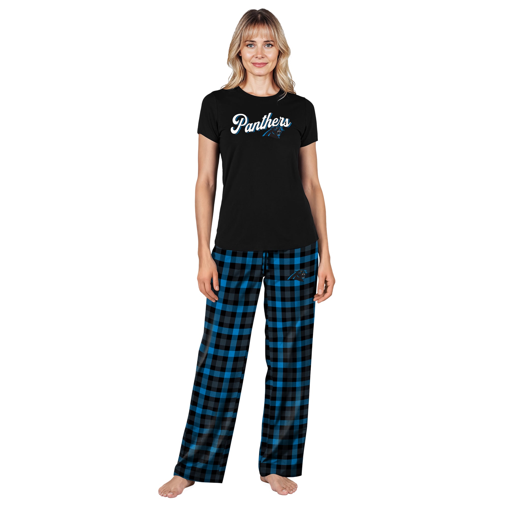 Ensemble de nuit Highland noir Carolina Panthers Concepts Sport pour femmes