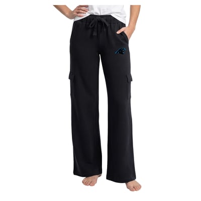 Carolina Panthers Concepts Sport Women's Truett Wide-Leg Cargo Fleece Pants - Black