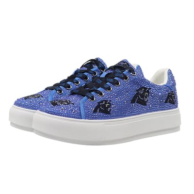  Carolina Panthers FABGATING by Cuce Women's Crystal Team Logo Sneakers - Blue