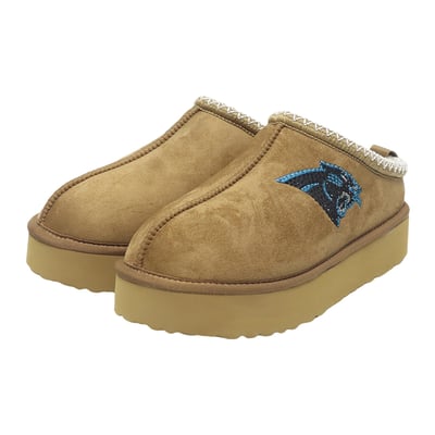  Carolina Panthers FABGATING by Cuce Women's Chestnut Slip On Boots with Crystal Logo - Tan