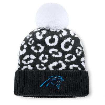 Carolina Panthers Fanatics Women's Blur Cuffed Knit Hat with Pom - Black