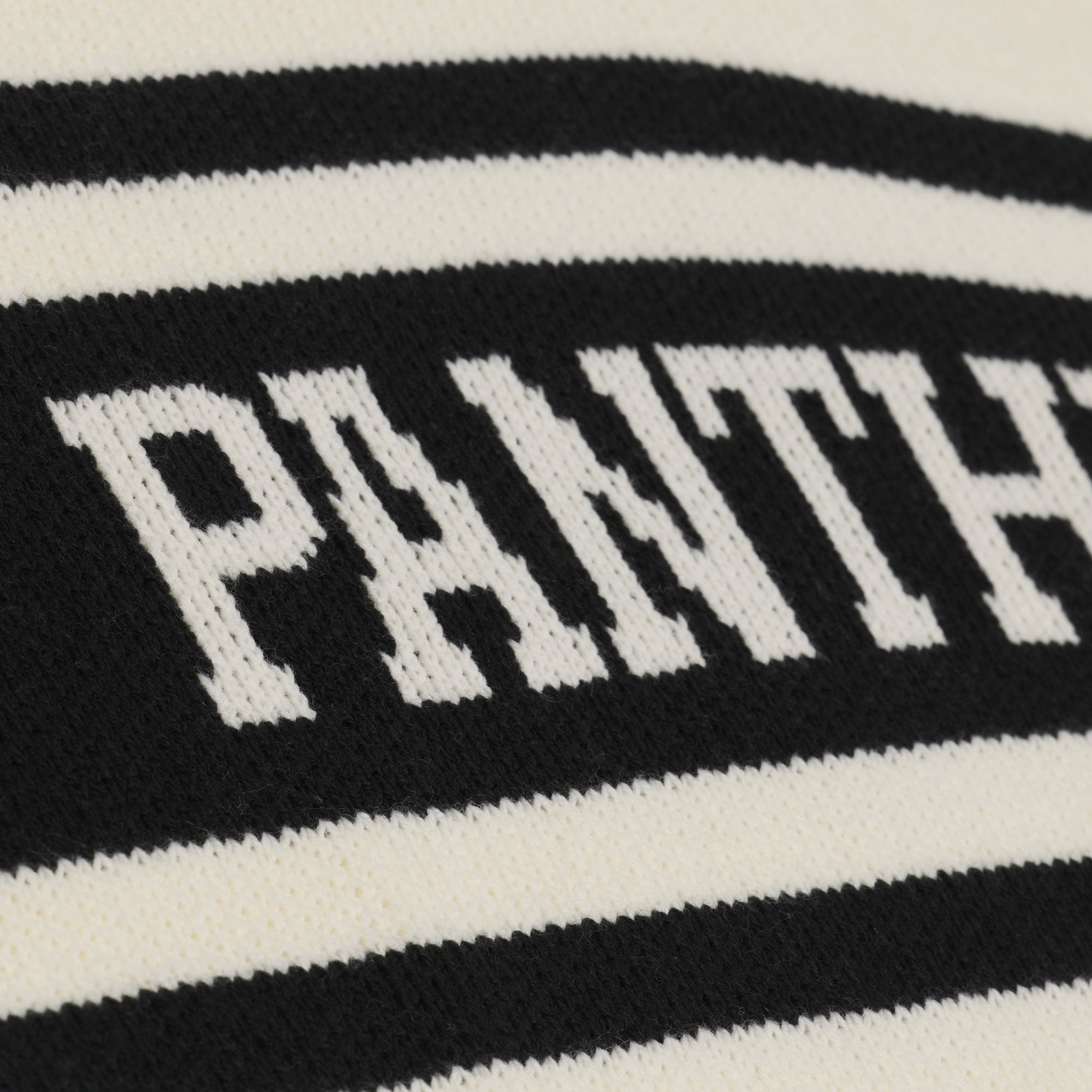 Women's Mitchell & Ness Cream/Black Carolina Panthers Retro Roots V-Neck Sweater
