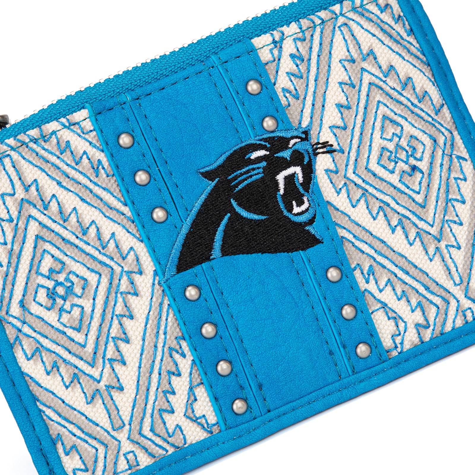 Portefeuille et bracelet porte-clés football Montana West Carolina Panthers pour femme