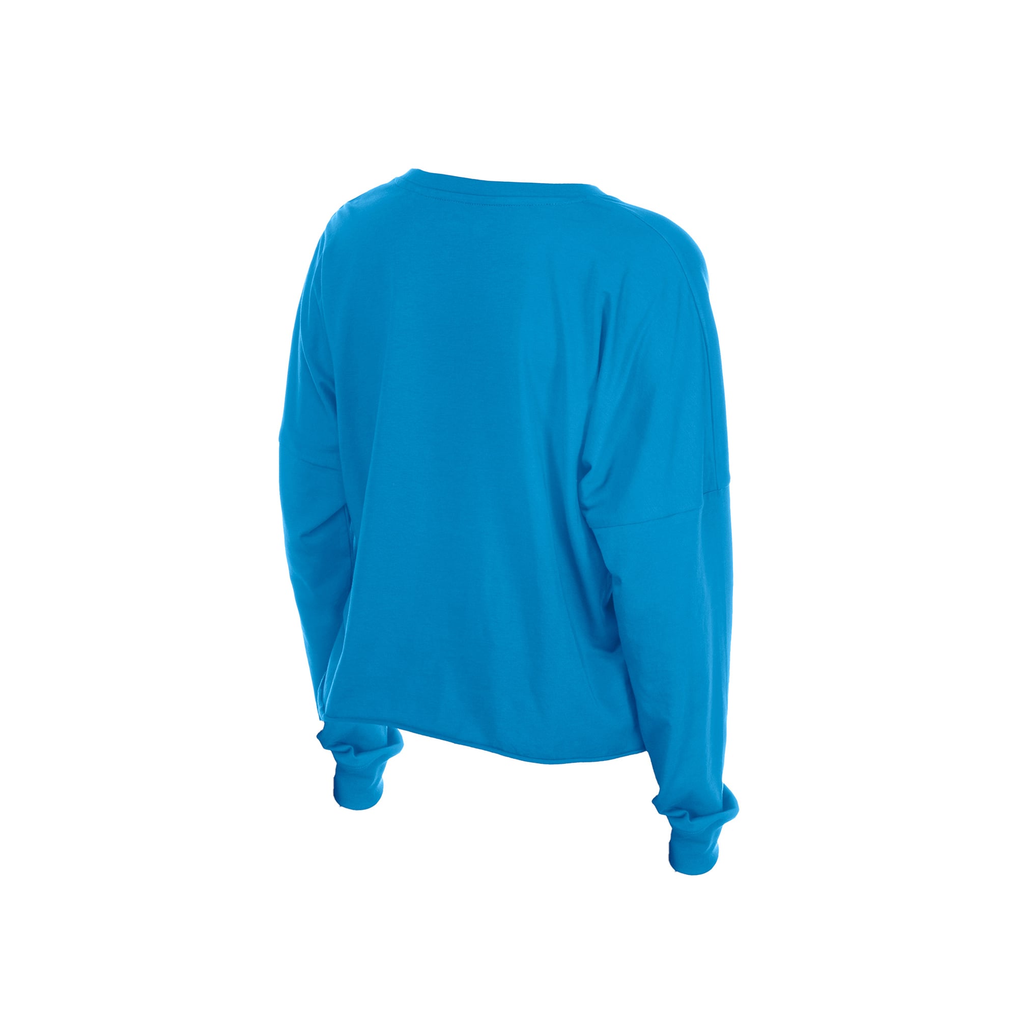 Women's New Era Blue Carolina Panthers Cropped Oversized Long Sleeve T-Shirt