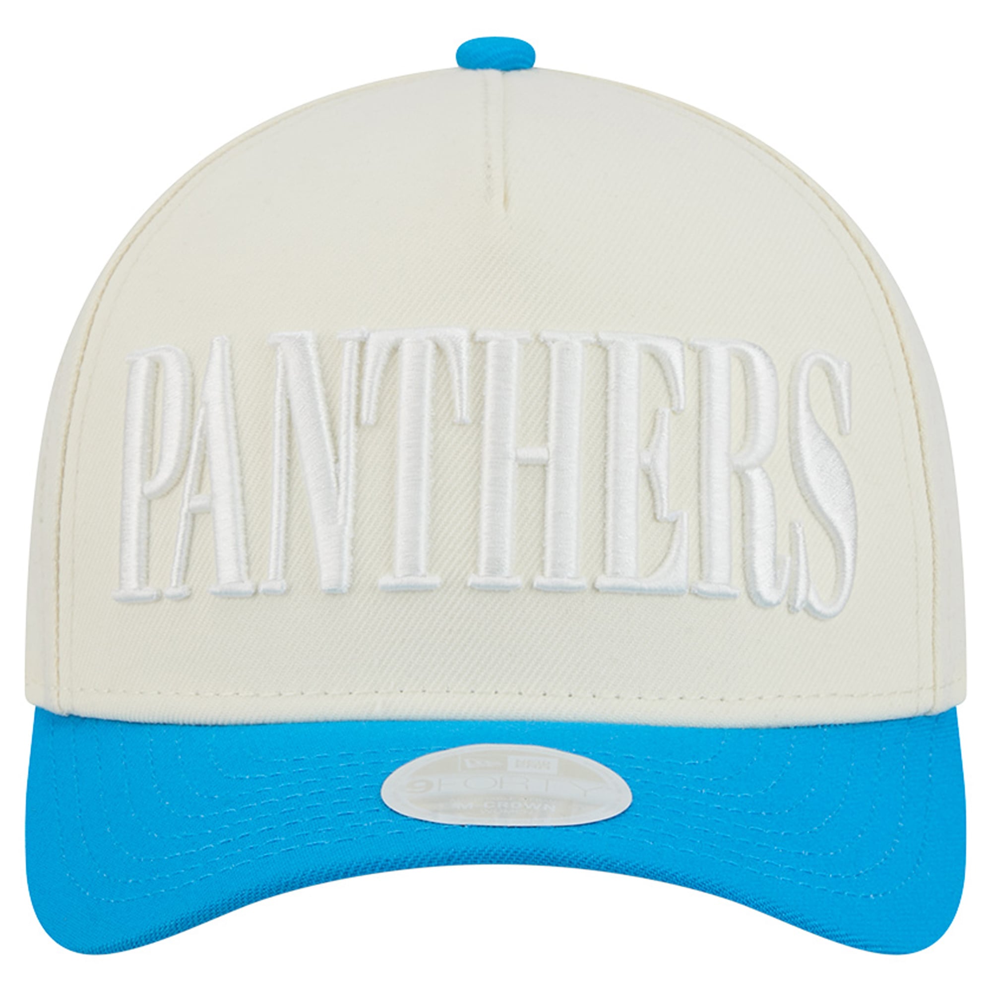 Casquette ajustable New Era crème/bleue Carolina Panthers 9FORTY pour femme