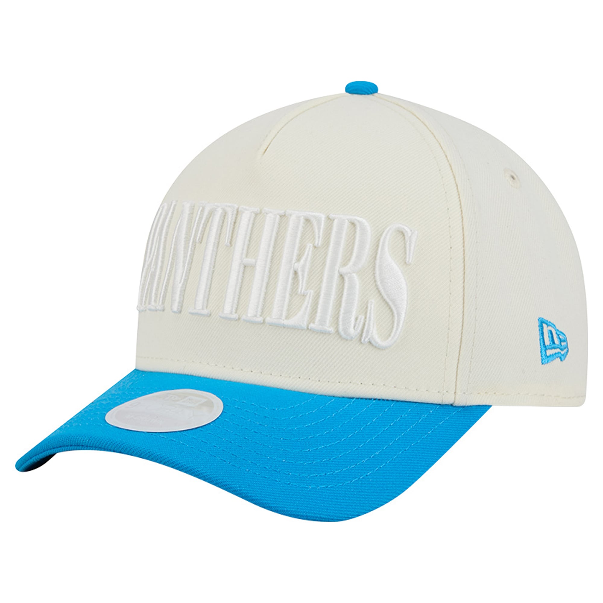 Women's New Era Cream/Blue Carolina Panthers Tonal A-Frame 9FORTY Adjustable Hat