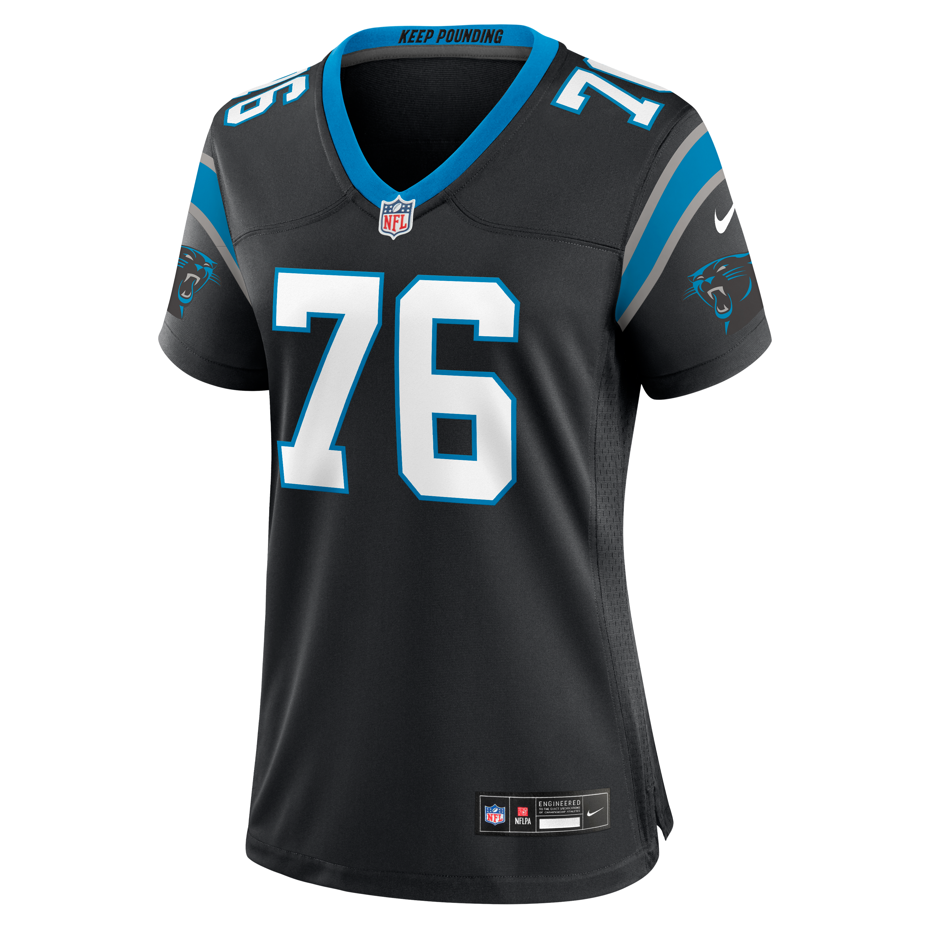 Women's Nike Albert Reese IV Black Carolina Panthers Team Game Jersey
