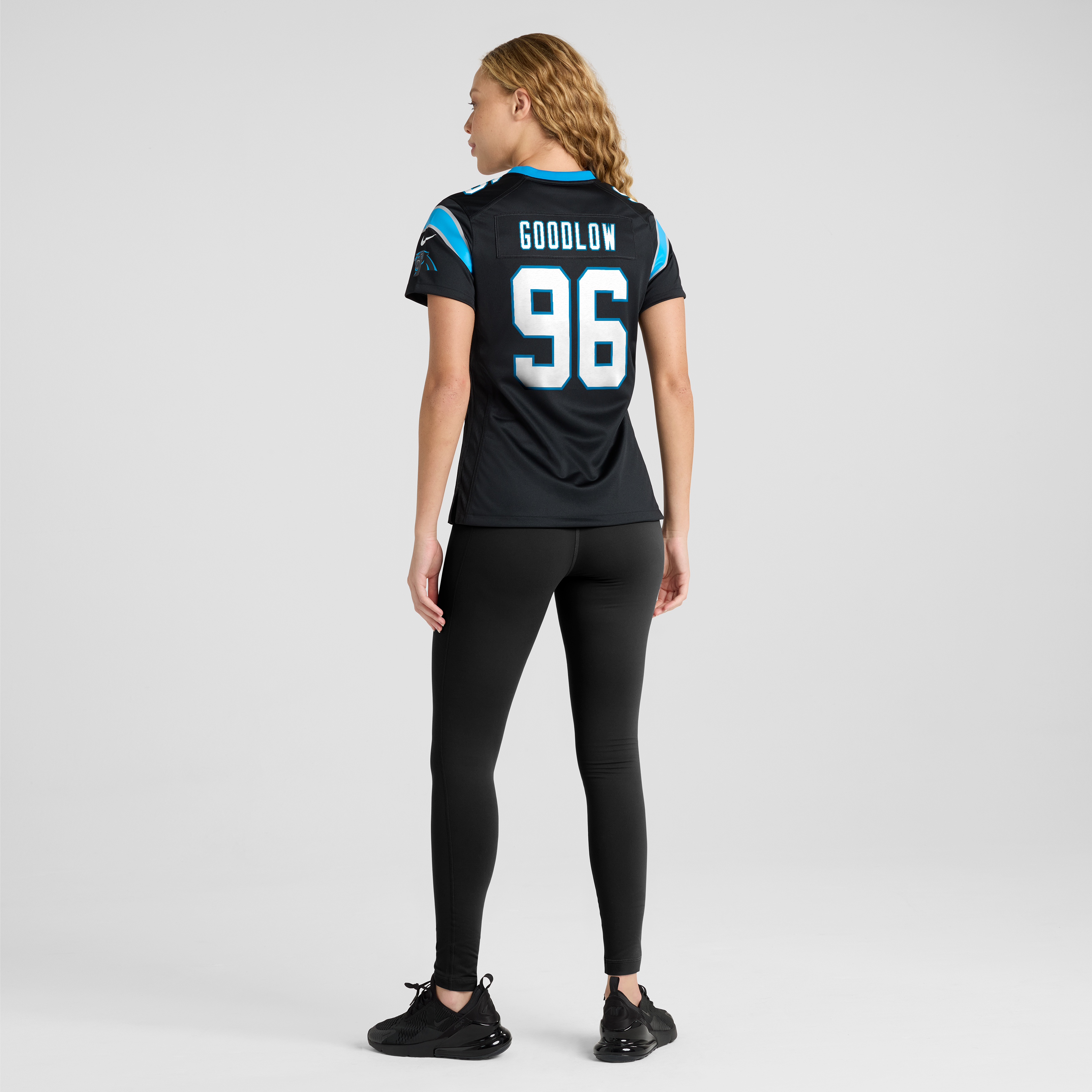 Maillot de match Nike Anthony Goodlow noir pour femme, Carolina Panthers
