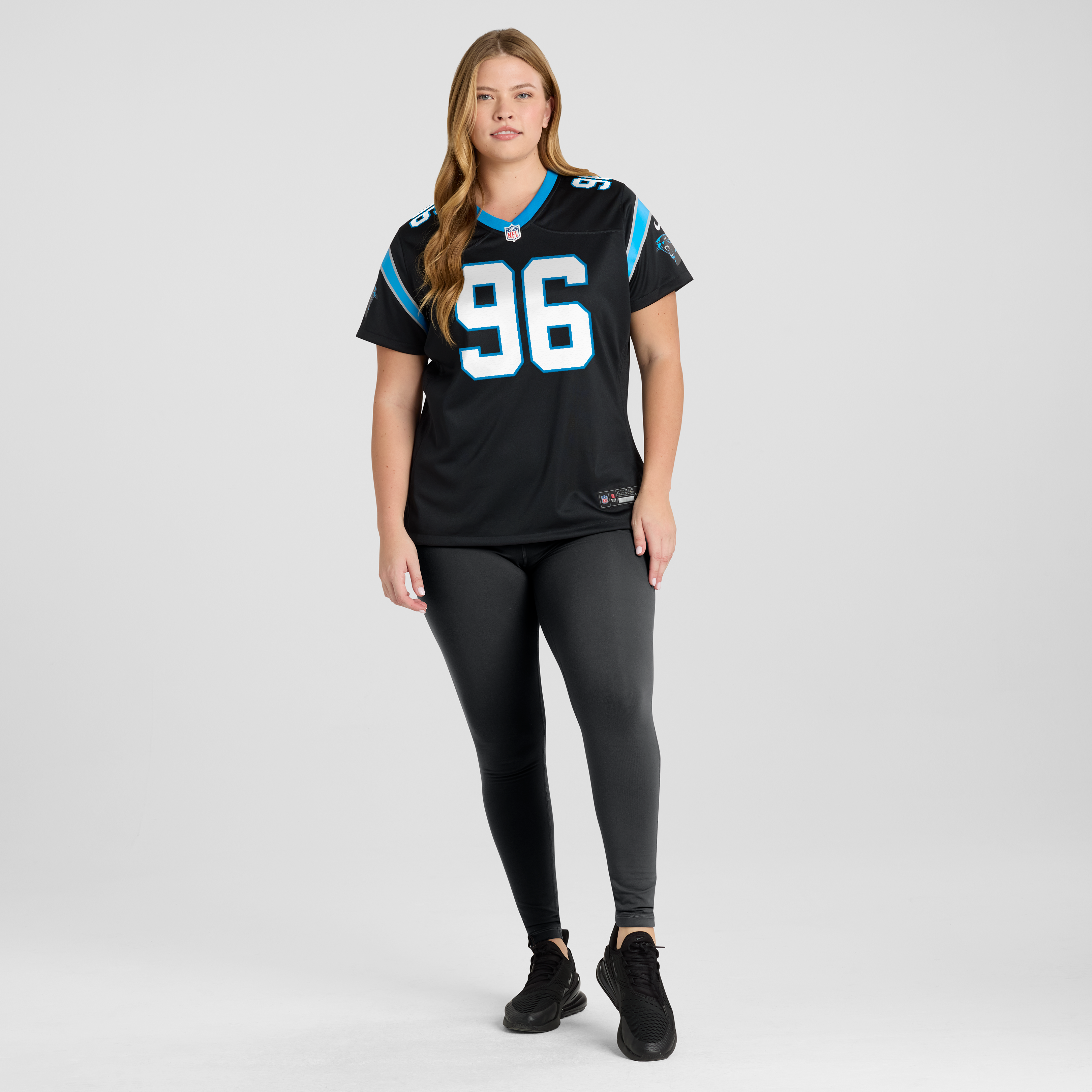 Maillot de match Nike Anthony Goodlow noir pour femme, Carolina Panthers